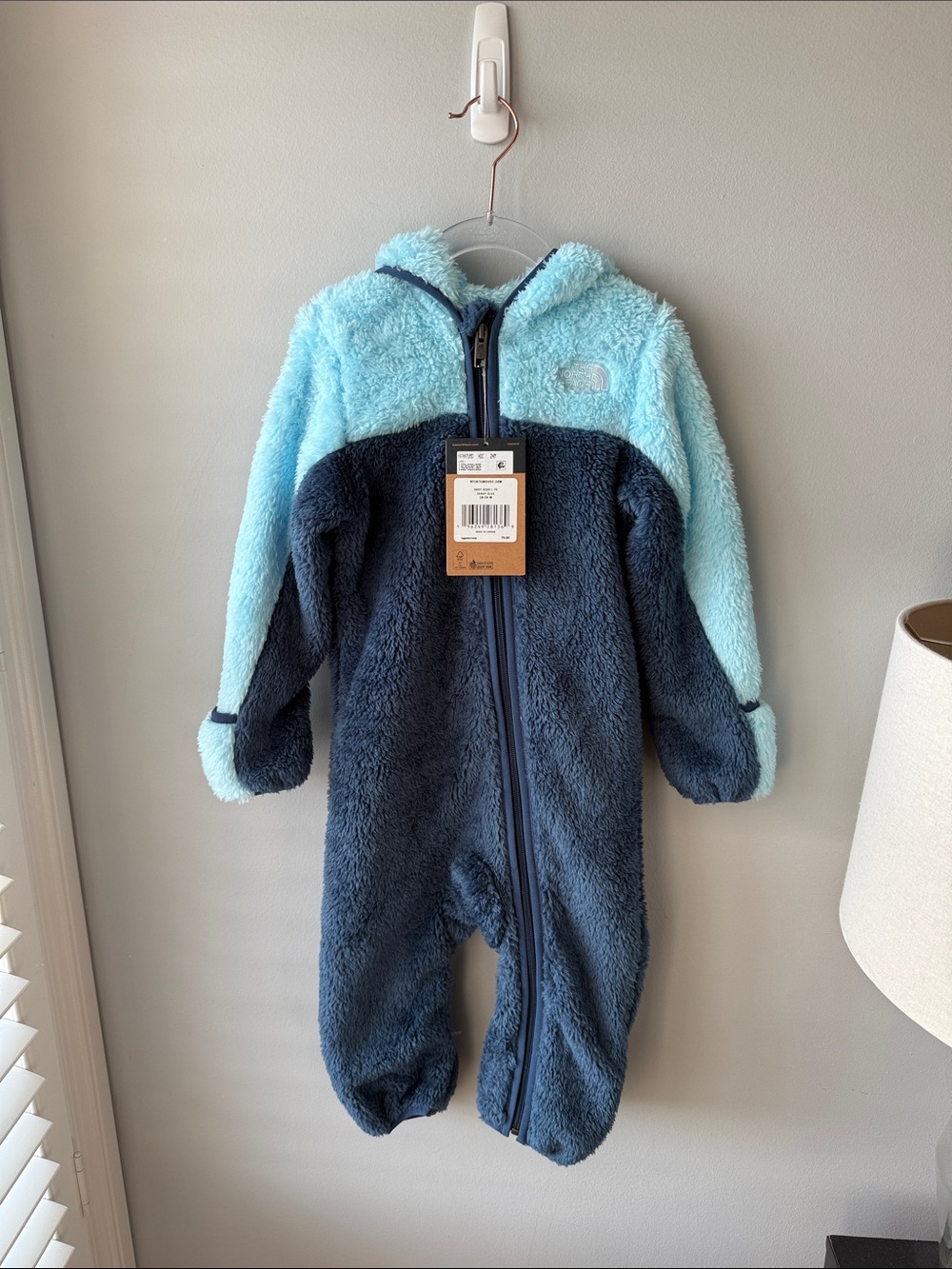 The North Face Baby Bear Shady Blue Full Zip Snowsuit NWT
